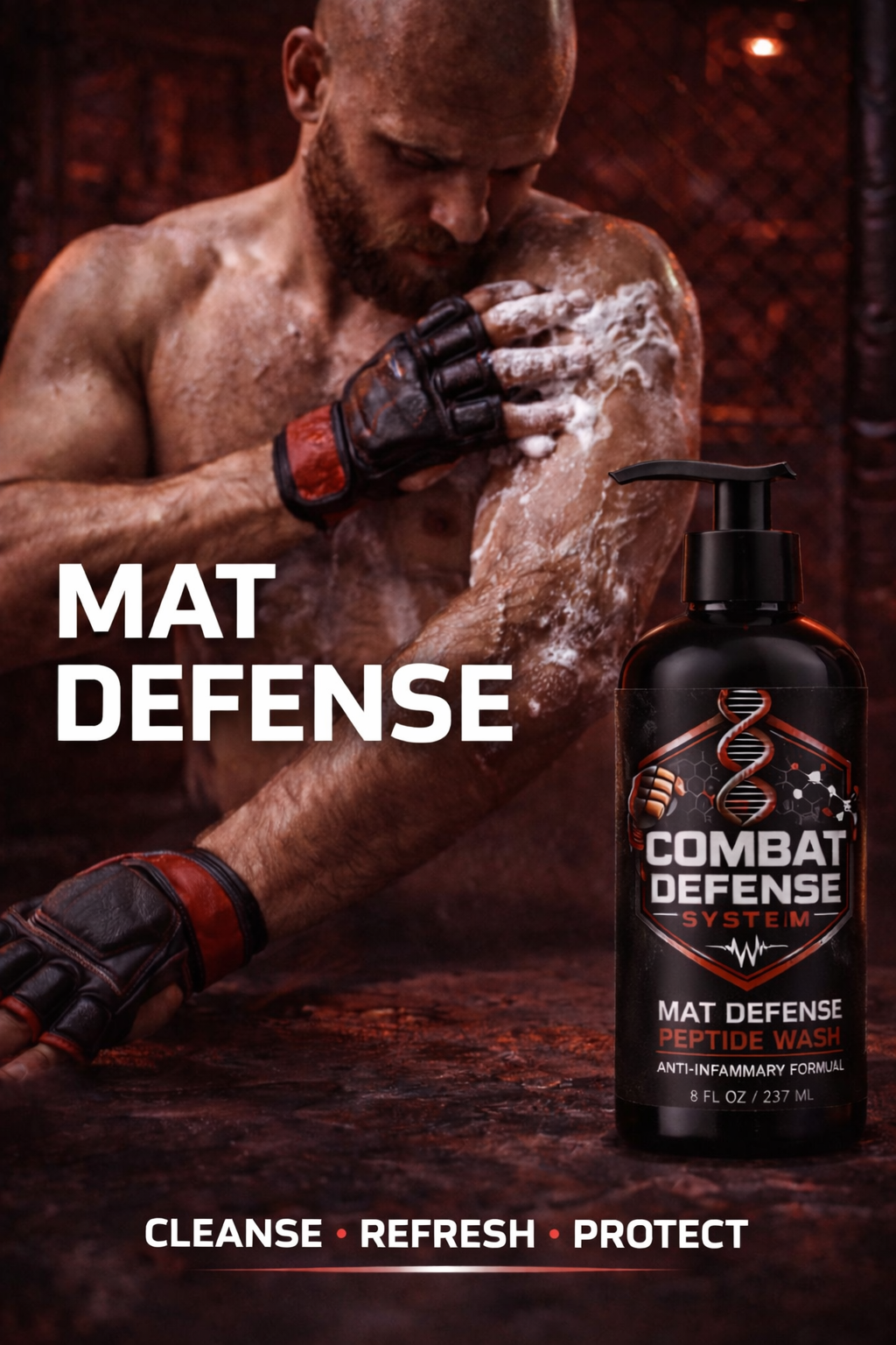 Mat Defense Peptide Wash | Athlete Skin Defense Body Wash | Combat Defense System